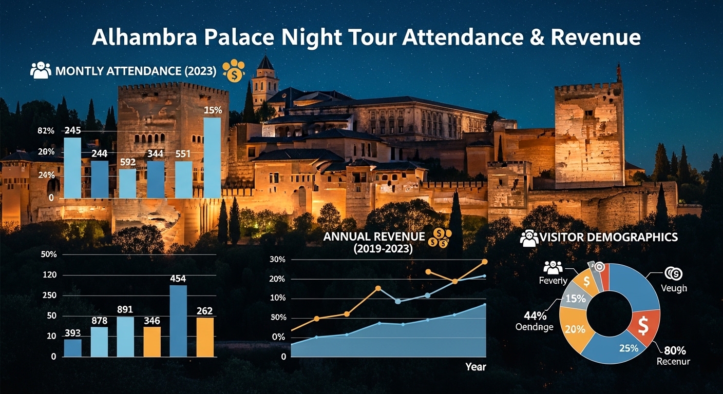 alhambra palace night tour attendance revenue